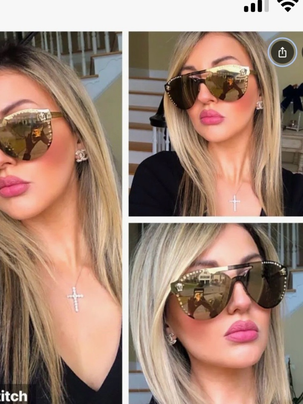NIB Versace Rhinestone Sunglasses - Picture 2 of 11